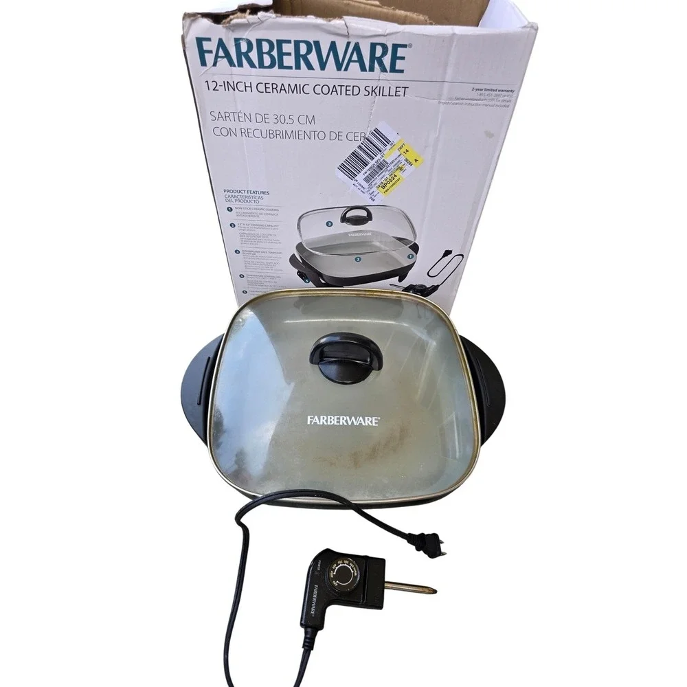 Farberware 12-Inch Electric Skillet‎ Ceramic Non-Stick FW61100027877 1200W E3